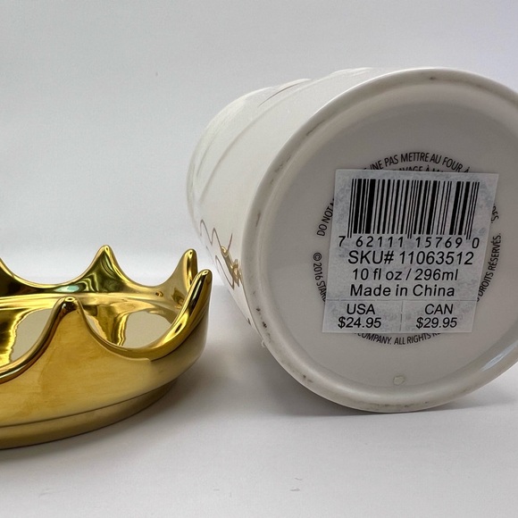 Starbucks Siren Ceramic Travel Mug with Gold Crown Lid 2016 - Picture 7 of 9